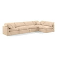 thumbnail image 1 of Meridian Furniture Indulge Sectionnel Modulaire en L en Velours de 164 Pouces Beige, 1 of 9