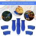 thumbnail image 6 of 8 Pieces Silicone Hot Handle Holder Non Slip Pot Holders Cover Assist Hot Pan Handle Rubber Heat Resistant Pot Sleeve Grip Cookware Handle for Frying Cast Iron Skillet Metal Pan (Blue), 6 of 6