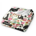 Bernese Mountain Dog Floral Flower Blanket Gifts For Kids Adults Lightweight Throw Blanket For
