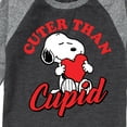 thumbnail image 3 of Peanuts -  Valentine's Cuter Than Cupid  - Toddler And Youth Raglan Graphic T-Shirt, 3 of 7