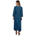 thumbnail image 4 of Moomaya Kurti Long Uni pour Femmes Tunique en Coton Manches 3/4 Kurta Ethnique Formelle avec Poches, 4 of 7