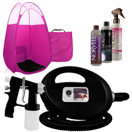 Black Fascination FX Spray Tanning Kit with Tan Solution and Pink