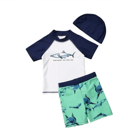 Babe Short - Baby Boys Shark Guard Sets Short Sleeve Shirt and Shorts Pant Summer Swimwear