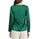 thumbnail image 3 of Camisa de oficina elegante de manga larga con cuello atado para mujer, puños con botón, L Verde oscuro, 3 of 8