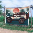 thumbnail image 1 of Tapiz para colgar en la pared, coche todoterreno, estilo retro, aventura, 150 x 130 cm, 1 of 1