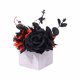 thumbnail image 2 of Caja de flores artificiales góticas de Halloween | Decoración de escritorio espeluznante | Pieza central de El Día de los Muertos | Arreglo floral negro | Caja de Madera | Exhibición festiva, 2 of 7