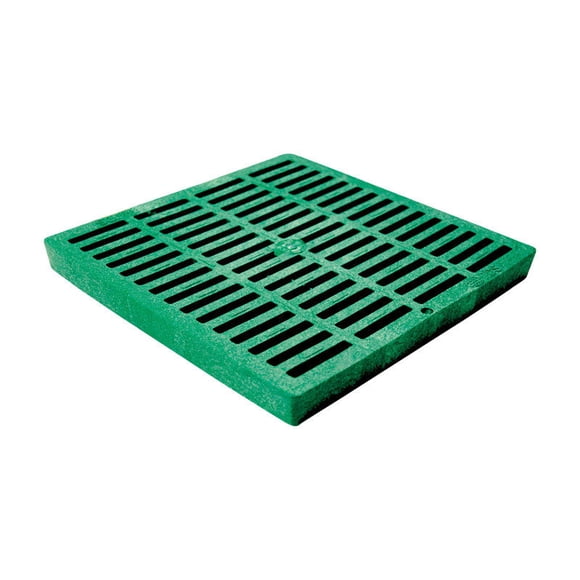 Rejilla de desagüe NDS cuadrada verde de polietileno de 30 cm