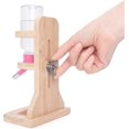 thumbnail image 3 of Hamster Wooden Drinking Bottle Holder Height Adjustable Pet Feeder (Pink), 3 of 5