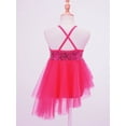thumbnail image 4 of iiniim Robe de Danse Lyrique à Sequins pour Filles Robe Tutu de Ballet Dos Croisé Justaucorps de Gym une Pièce Tenues de Danse Rose 4TG, 4 of 7