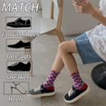 thumbnail image 5 of Womens Plaid Socks Casual Running Athletic Colorful Checkerboard Crew Socks Size 5-9, 5 of 8