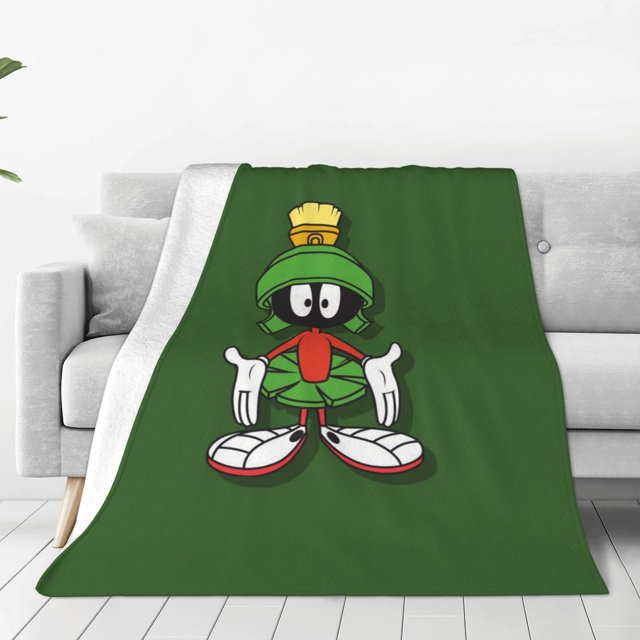 Manta de felpa suave de Marvin el marciano para viaje, para dormitorio, sala de estar, sofá, oficina, regalo para todas las estaciones para mujeres, hombres, niñas y niños