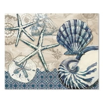 Cut N' Funnel "Tide Pool Shells" 1 Pack Designer Flexible Plastic Cutting Board Mat 15" by 11.5"