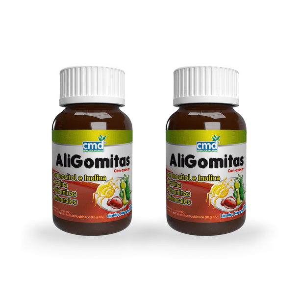 Aligomitas Multivitamínico Infantil en Gomitas – Vitaminas y Minerales para Niños, Duo Pack 120 Gomitas Sabor Limón, Naranja y Piña