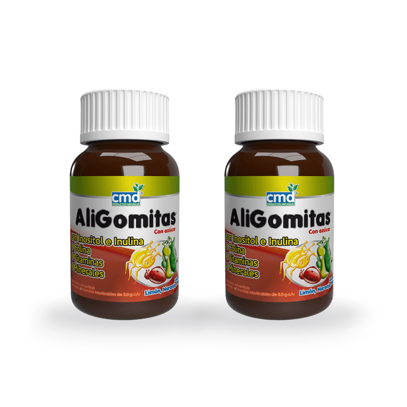 Aligomitas Multivitamínico Infantil en Gomitas – Vitaminas y Minerales para Niños, Duo Pack 120 Gomitas Sabor Limón, Naranja y Piña