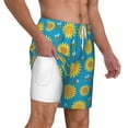 thumbnail image 3 of Goofa Bee Sunflower Printed Men's Swim Trunks Board Shorts Quick Dry Mens Swimming Trunks with Compression Liner,Breathable Fit Hawaii Beach Shorts-Medium, 3 of 9