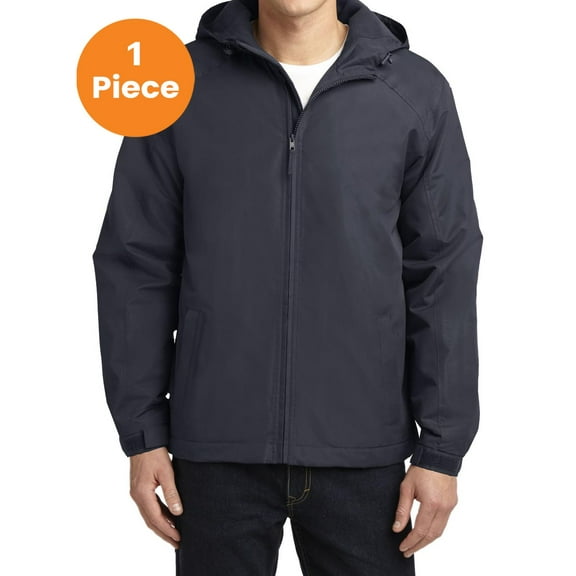 Port Authority J327 Hooded Charger Jacket , Battleship Grey, 4XL, Mens Fleece Jackets