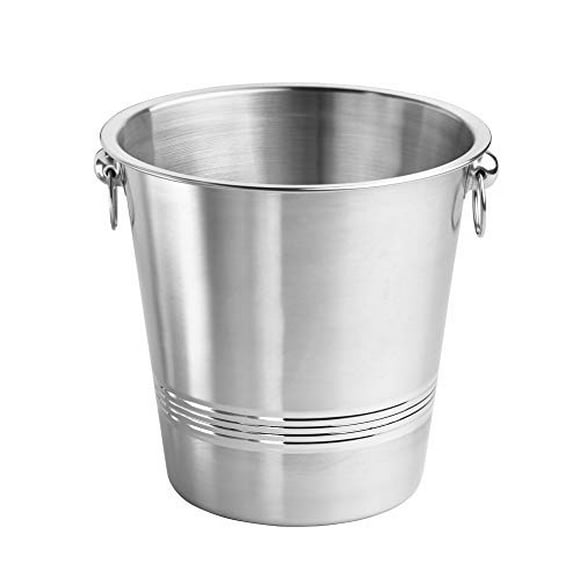Kraftware Corp. 71496 Single Wall Brushed Champagne Bucket W/3 Circle Polished