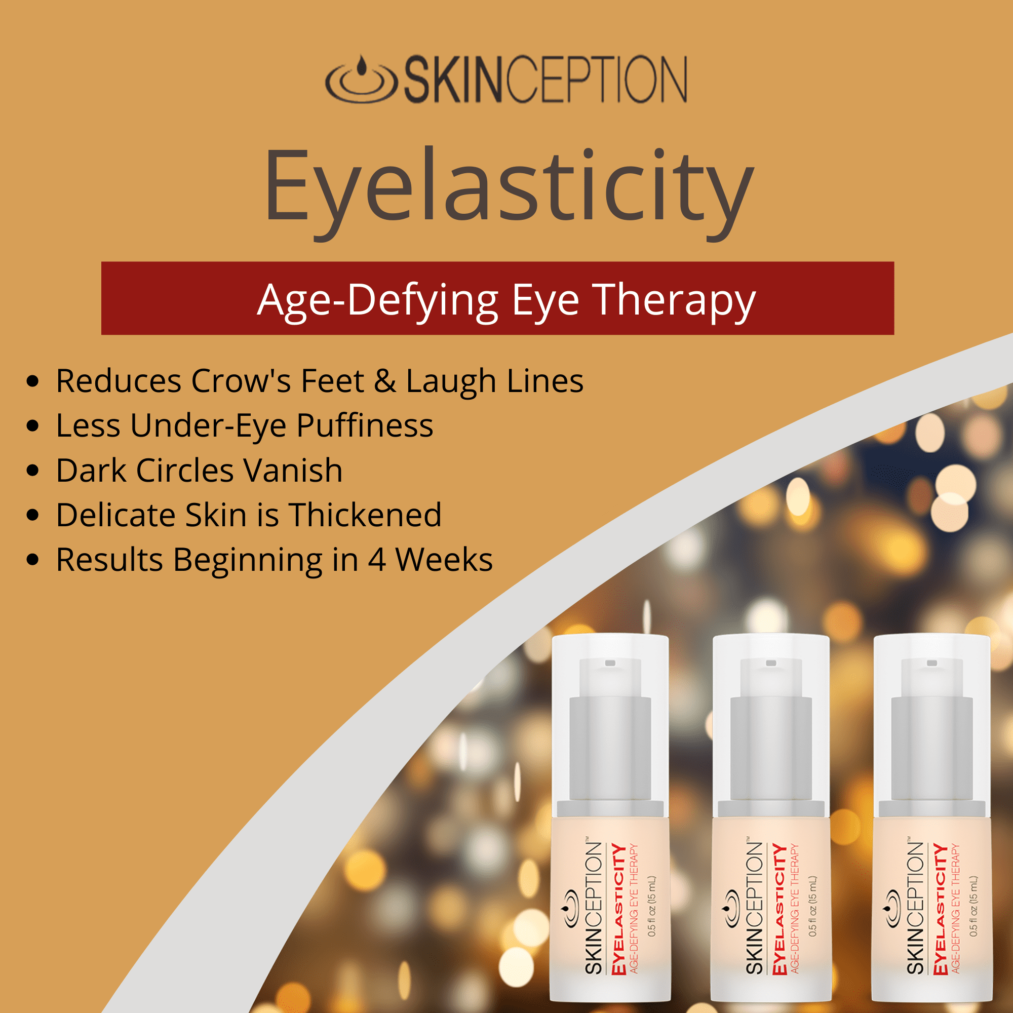 Eyelasticity Age-Defying Eye Therapy Wrinkle Cream Anti-Aging by Skinception - Minimize crow's feet and dark circles