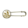 thumbnail image 1 of Brown Football Player Slide Tackle Retro Metal Brooch Pin Clip Jewelry, 1 of 3