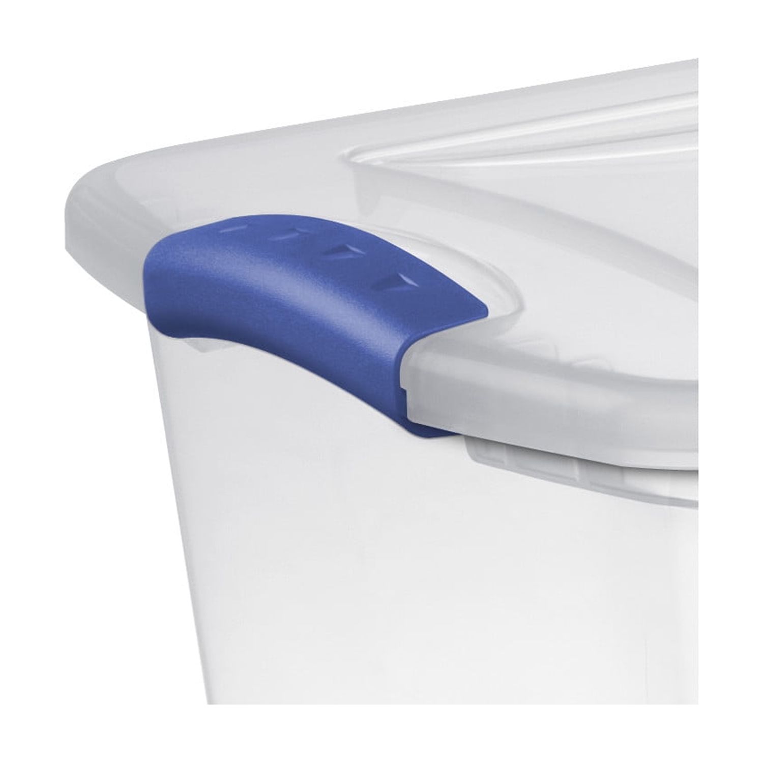 Sterilite 27-Quart Latching Storage Bin, Clear with Blue Accents (2-Pack) photo 7