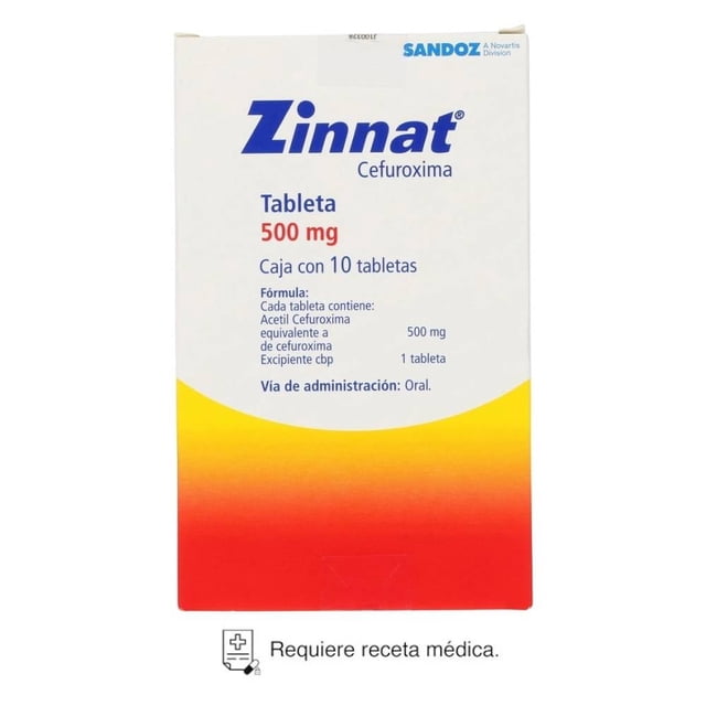 Zinnat Cefuroxima 500 mg 10 tabletas