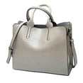 thumbnail image 3 of Bolso de mano de cuero para mujer de moda, bolsos de compras de gran capacidad, bolso de hombro para mujer, bolso de mano con asa superior para el Gris, 3 of 8