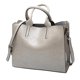 thumbnail image 3 of Bolso de mano de cuero para mujer, bolso de hombro para mujer, bolso de mano con cierre de cremallera, correa ajustable Gris, 3 of 8