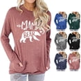 thumbnail image 3 of Camiseta de manga larga de color marrón rojizo suave para mujer para uso diario, fiestas y citas, talla M Sudadera con cuello redondo y estampado de oso, 3 of 5