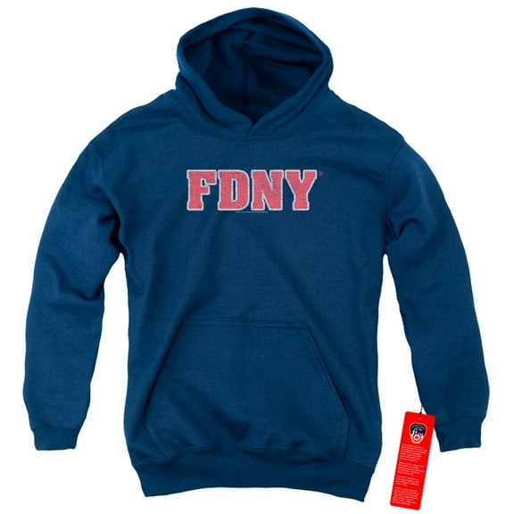 New York City Fdny Youth Pullover Hoodie Sweatshirt Navy