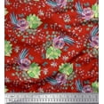 thumbnail image 1 of Soimoi Tissu en Coton Cambric Feuilles, Baies & Roses Imprimé Floral 1 Yard 56 Pouces de Large, 1 of 3
