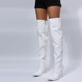 thumbnail image 2 of Stylish Women's Over-The-Knee Boots - Fashion Solid Color Bright Leather High Heel Side Zipper Design, 2 of 7