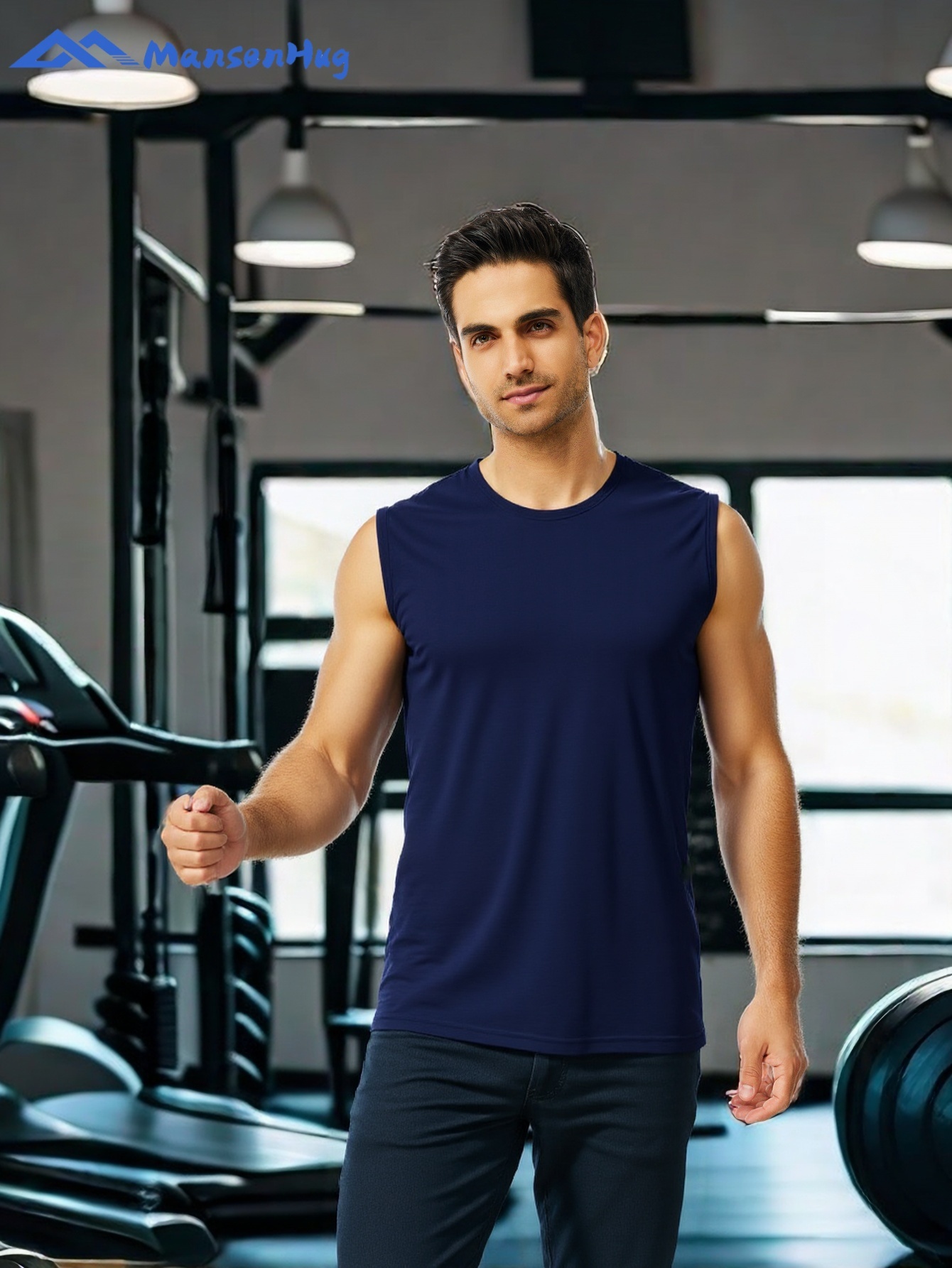 MANSENHUG Men's Sleeveless Tank Top, 5-Pack photo 6