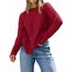 thumbnail image 2 of Suéteres de Cuello Redondo de Punto Extragrandes para Mujer Rojo XXL, 2 of 9