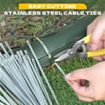 thumbnail image 3 of Heavy Duty Metal Zip Ties (With Tie Cutter) - Uv Resistant Stainless Steel, 11.8 Inch, 50 Pieces, Self-Locking, Suitable For Fixing Fences, Pipes, Etc. Outdoor, 3 of 9