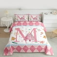 thumbnail image 2 of Manfei Personalized Xmas Gifts Bedding Comforter Set,Pink Letter M Twin Comforter Sets,Christmas Dessert Candy Cnae Bedding Set For Princess,Lightweight Room Decoration Reversible,2-Piece, 2 of 8