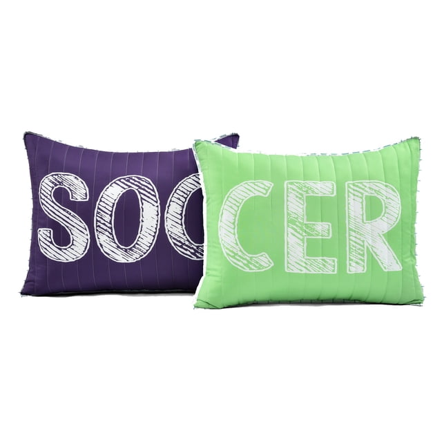 Edredón de f鷗bol para niñas, color morado, juego de 5 piezas completo / tamaño queen Lush Decor 16T006086
