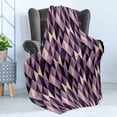 thumbnail image 4 of Geometric Soft Flannel Fleece Throw Blanket, Abstract Triangles with Dark and Pale Color Shades, Cozy Plush for Indoor and Outdoor Use, 50" x 60", Dark Purple Lilac, by Ambesonne, 4 of 5