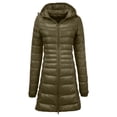 thumbnail image 4 of WEAIXIMIUNG Womens Down Jacket Women's Solid Color Mid Length Hooded Down Jacket with Drawstring Slim Fit Portable Outerwear, 4 of 4