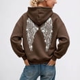 thumbnail image 2 of OSOLU Women's Oversized Hoodies Sparkly Rhinestone Wing Decor Back Long Sleeve Casual Sweatshirts Coffee, 2 of 6