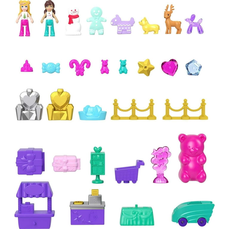 Polly Pocket Dolls Advent Calendar, Gingerbread House Playset with