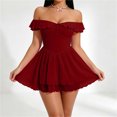 thumbnail image 7 of Levmjia Womens Satin Slip Nightgown Off Shoulder Ruffle Lace Solid Mini Dress Breathable Soft Casual Home Sleep Wear Slim Flowy Fit Nightdress Elegant, 7 of 7