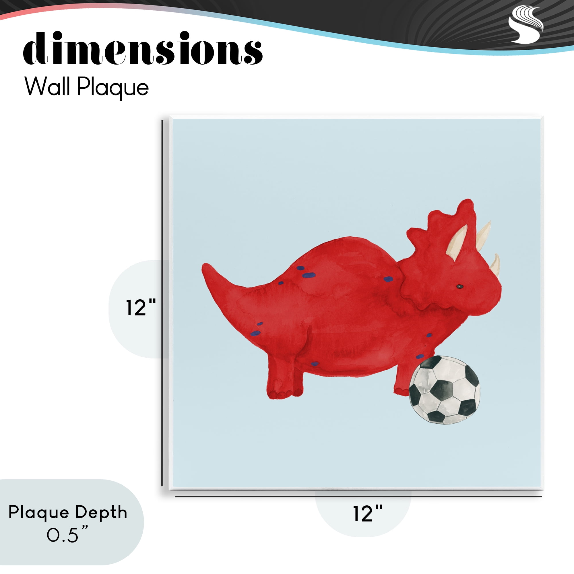 Stupell Industries Baby Dino with Ball Wall Plaque Art, design by Lucille Price