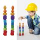 thumbnail image 3 of Juego de 20 piezas de bloques de madera apilables de 360°, de colores, con lija suave y sin rebabas para niños, 3 of 8