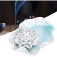 thumbnail image 3 of Soporte de incienso de Cerámica CHAO en forma de flor azul claro, 3 of 5