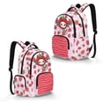 thumbnail image 2 of Xixirimido Axolotl Strawberry Dots Red Pink Print 17" School Backpack for Girls High School Book Bag Cute Backpack Lightweight Middle School Back Pack Daypack Elementary, 2 of 8