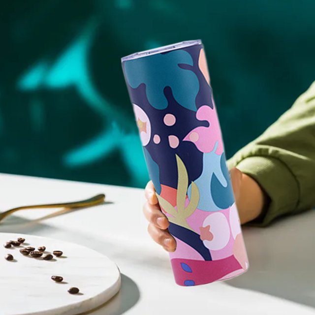 TopLLC Kitchen Accessories,Home And Kitchen,Kitchen Tools,Kitchen Sets Double Layer Stainless Steel Outdoor Sports Water Bottle Lacquer Colour Printed Red Wine Bottle Insulated Mugs water bottles
