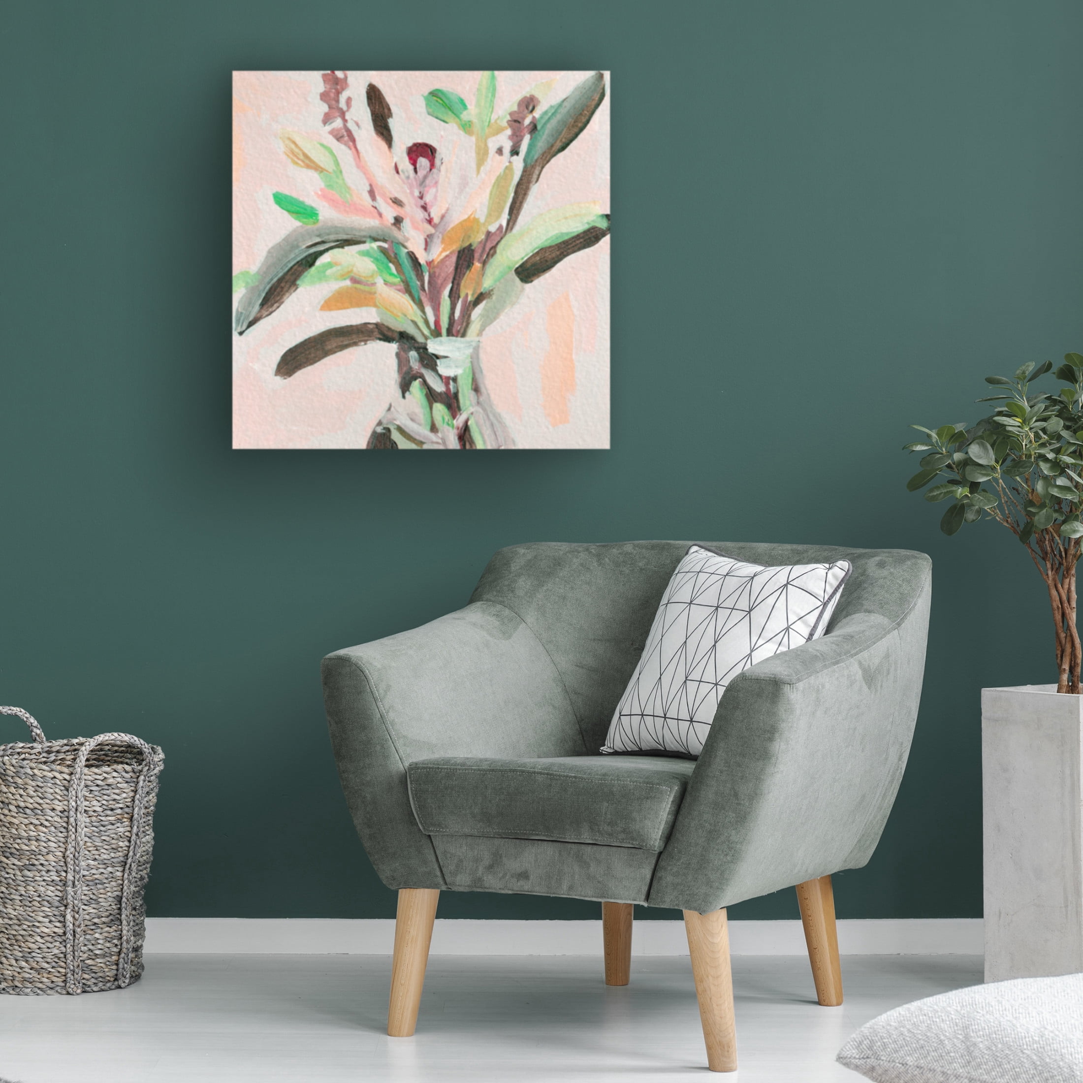 Canvas Wall Art - Melissa Wang 'Glass Bouquet II' Wall Art for Living Room, Bedroom, or Office Décor by Trademark Fine Art - 35 x 35 Inches