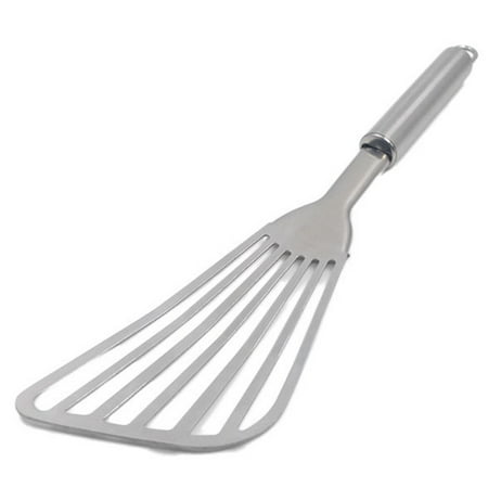 

Stainless Steel Fried Fish Spatula Thickened Polished Fan Shovel Kitchen Supply Slotted Shovel With Non-slip Ergonomic Handle