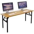 thumbnail image 7 of SOGES 62 inches Folding Table Computer Desk Workstation No Install Needed, Teak & Black, 7 of 7