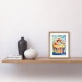 thumbnail image 2 of Rainbow Pattern Cupcake Folk Art Watercolour Painting Kitchen Artwork Framed Print Wall Art 9X7 Inch, 2 of 5